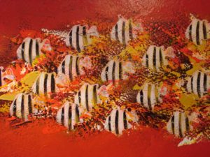 vissen in rood